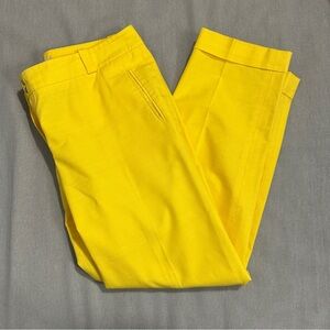 LOFT yellow cropped pants, size 4, cotton blend, pockets, travel, beach, cruise